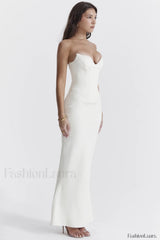 Tamara Ivory Stylish Strapless Corset Dress