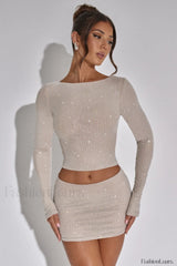 Tani Mini Stylish Skirt Set S / Nude