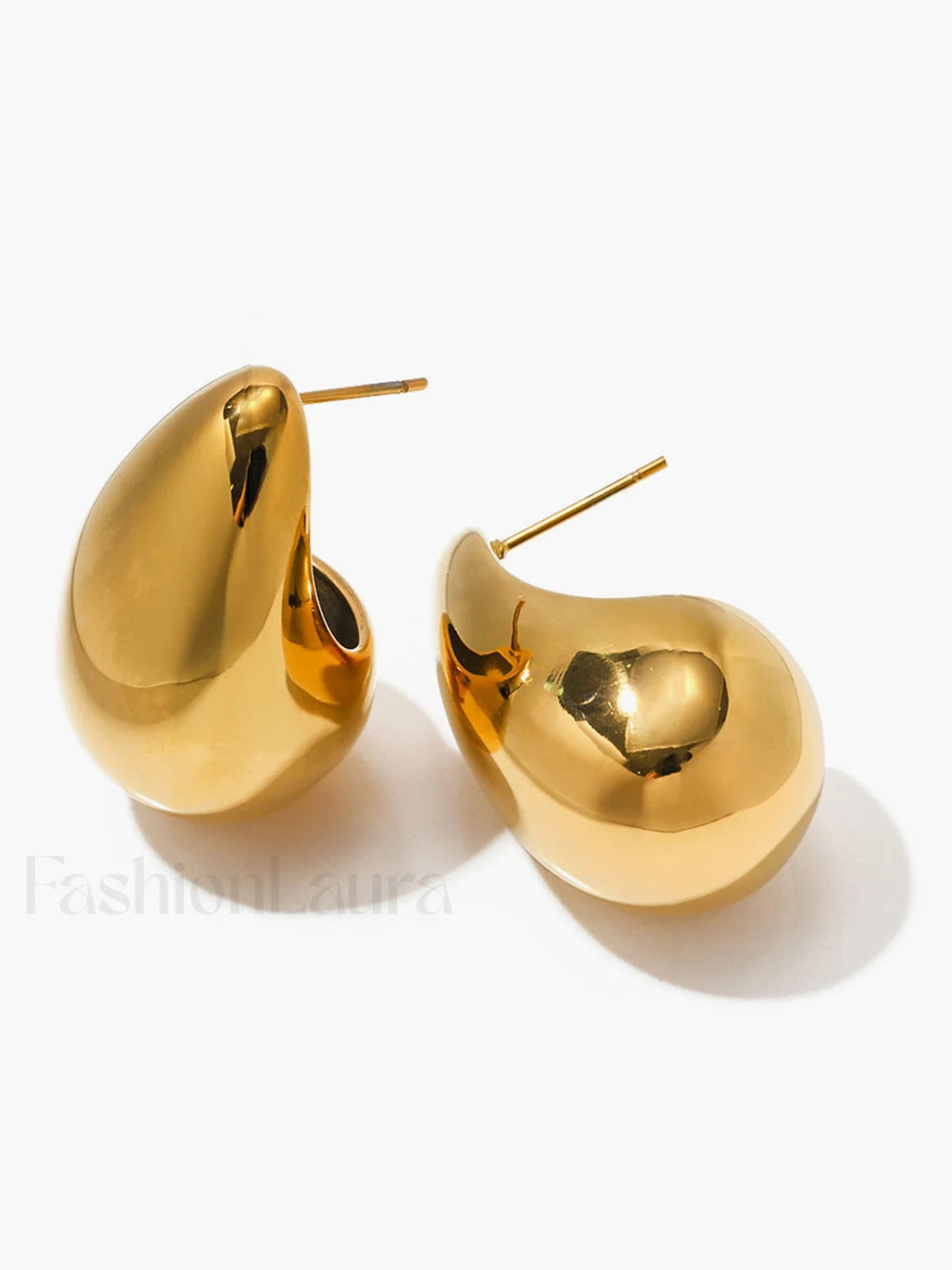 Teardrop Charming Hoop Earrings Gold / One Size Earrings