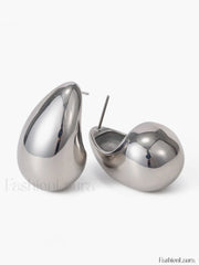 Teardrop Charming Hoop Earrings Silver / One Size Earrings