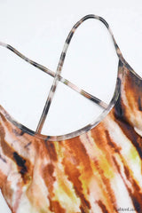 Tie Dye Backless Strappy Sexy Holiday Floral Dress