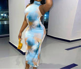 Tie Dye Bodycon Midi Dress MULTI / S