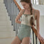 Tie Front Summer One Piece Green / M