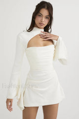 Toira Halter Stylish Mini dress XS / Ivory