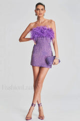 Torin Sequin Stylish Feather Dress