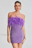 Torin Sequin Stylish Feather Dress XS / Lavender