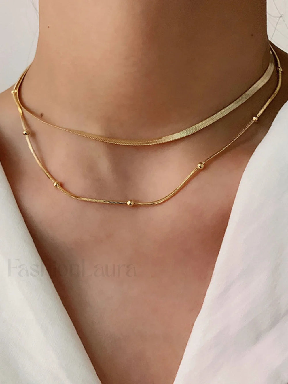 Tranquility Double Graceful Layers Necklace Gold / One Size Necklaces