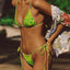 Triangle Green Bandage Print Bikini Set green / S