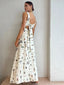 Tropical Print Knotted Long Dress Off White / XS Dresses