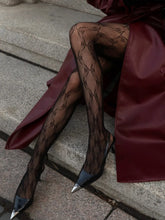 Tulle Sheer Tights With Bow Pattern Black / One Size Socks