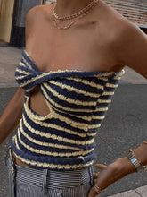 Twist Cutout Crop Bandeau Top Blue / S Tops&Tees