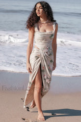 Una Vintage Floral Corset Graceful + Maxi Skirt Set
