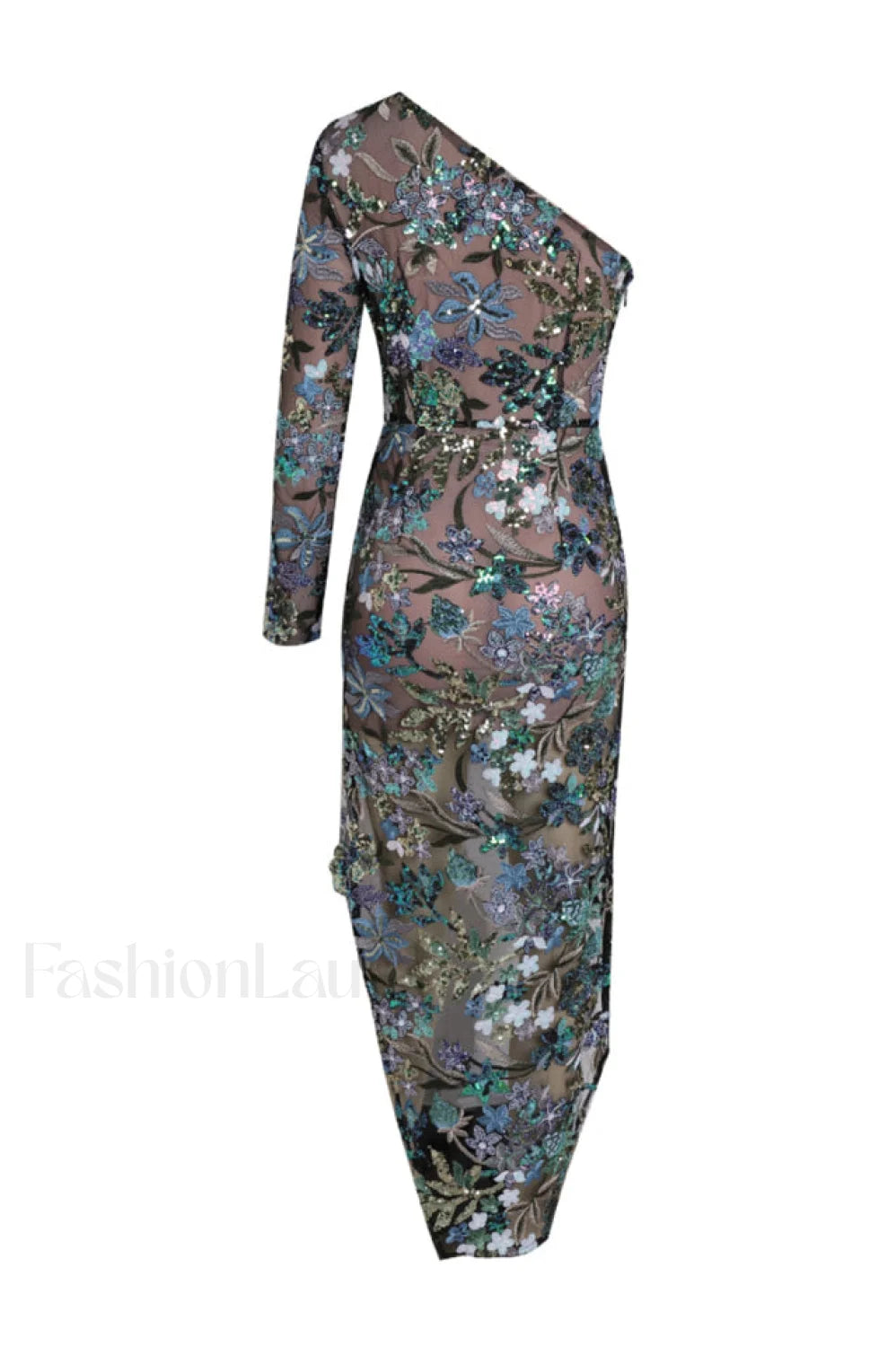 Uriela Sequin Stylish Embroidered Asymmetric Dress