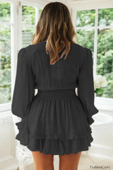V Neck Stylish Summer Mini Dress