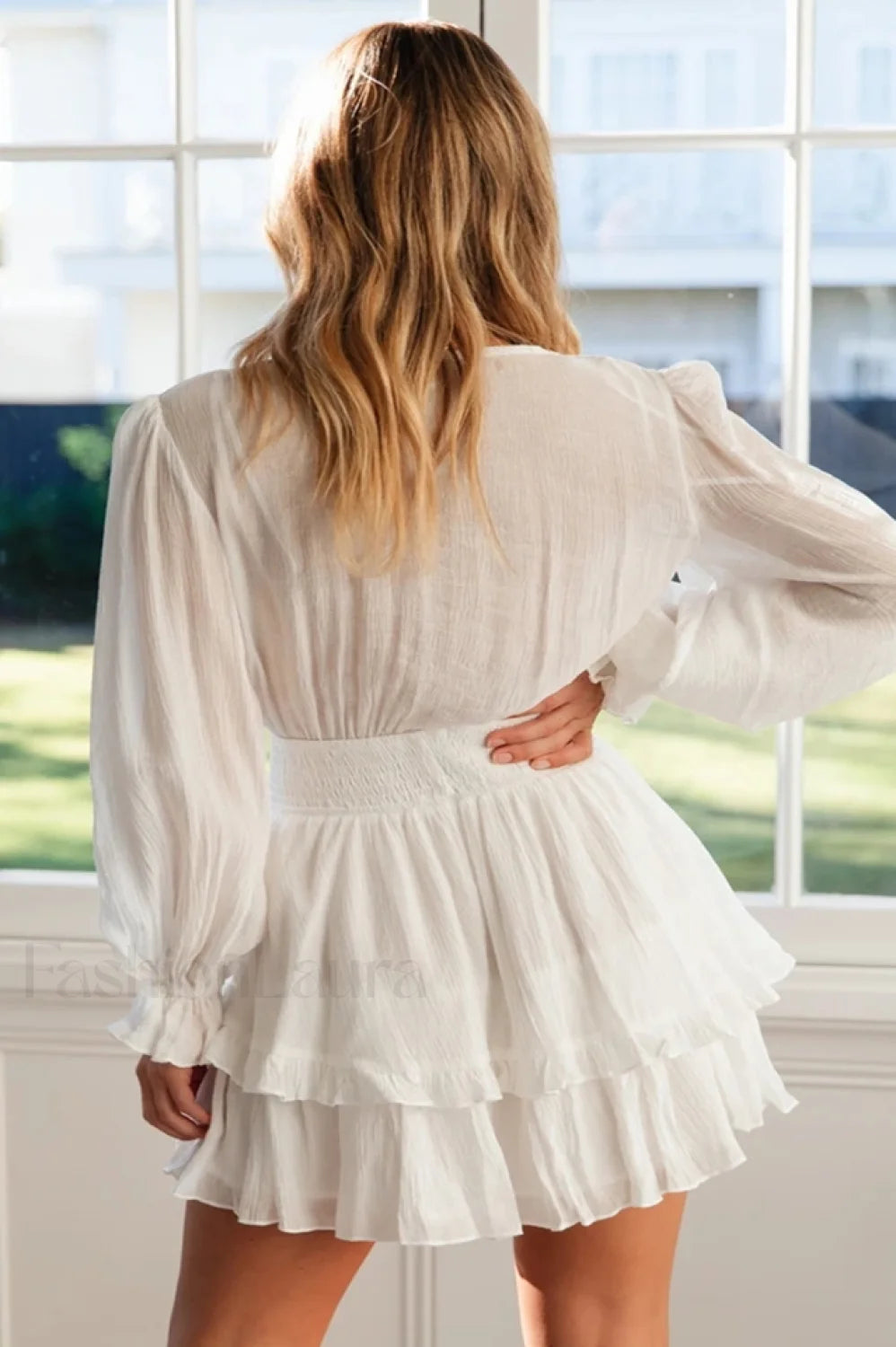 V Neck Stylish Summer Mini Dress