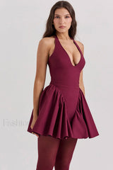 Valentia Halter Stylish Mini Dress
