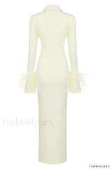 Vallance Feather Stylish Trim Maxi Dress
