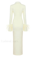 Vallance Feather Stylish Trim Maxi Dress