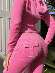 Velvet Solid Flare Leg Pants Pants