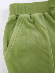 Velvet Solid Flare Leg Pants Pants