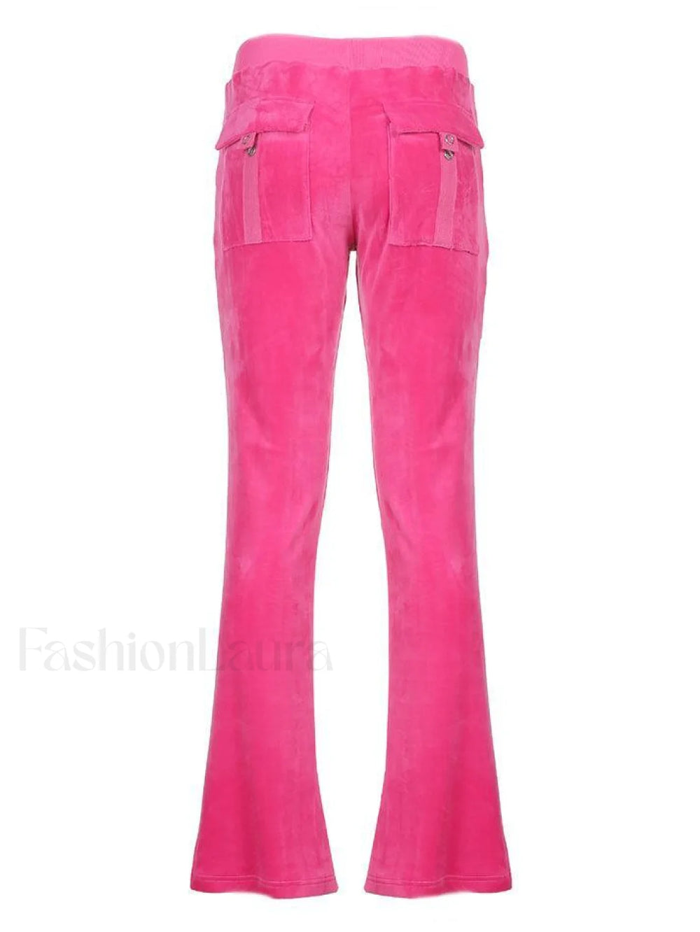 Velvet Solid Flare Leg Pants Pants