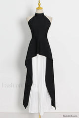 Victoria Layered Stylish Halter Gown Set