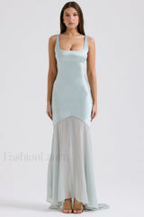 Victory Light Green Charming Chiffon Maxi Dress