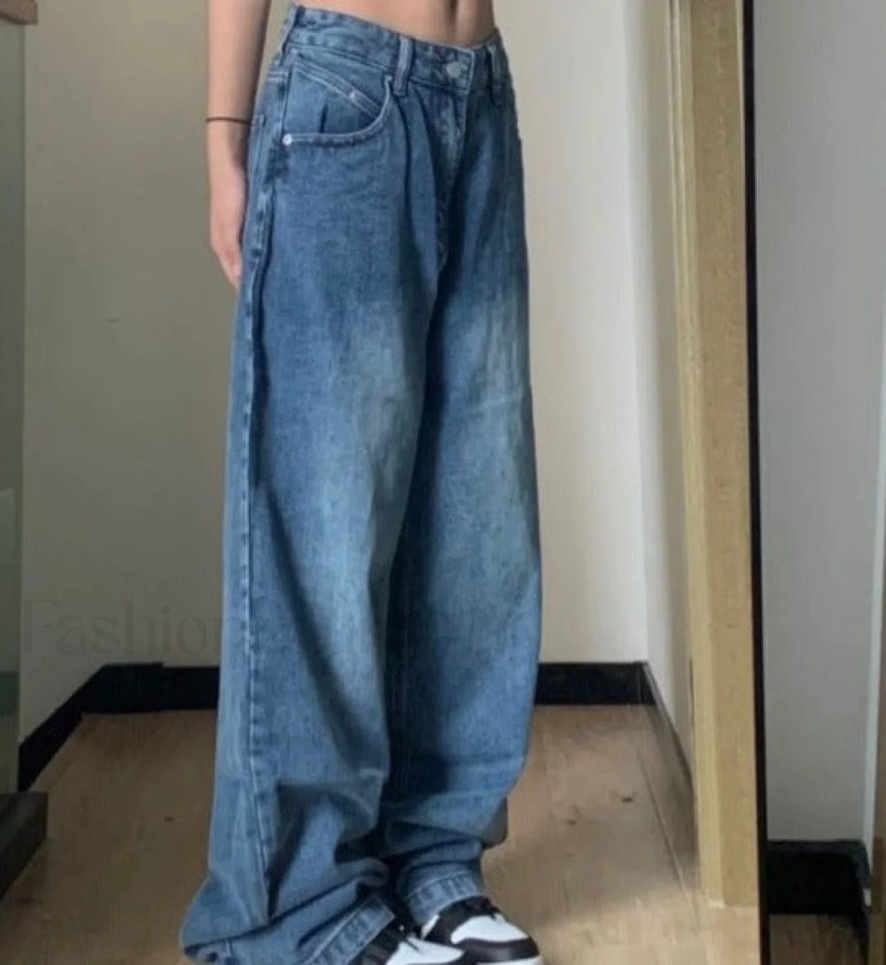 Vintage Blue Graceful Wash Boyfriend Jeans women clothing