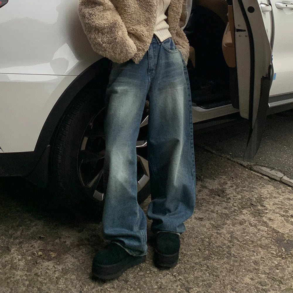 Vintage Blue Graceful Wash Boyfriend Jeans women clothing