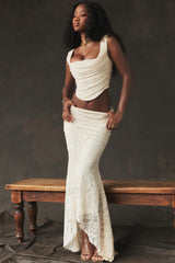 Vintage Cream Corset Charming + Lace Skirt Set