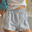 Vintage Kawaii Ruffles Lace Trim Striped Short blue / S
