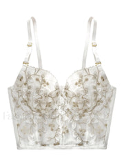 Vintage Lace Embroidery Bustier Corset Top