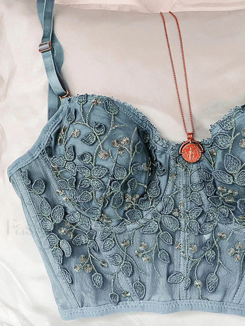 Vintage Lace Embroidery Bustier Corset Top