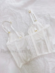 Vintage Lace Embroidery Bustier Corset Top
