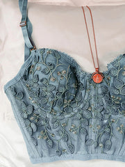 Vintage Lace Embroidery Bustier Corset Top