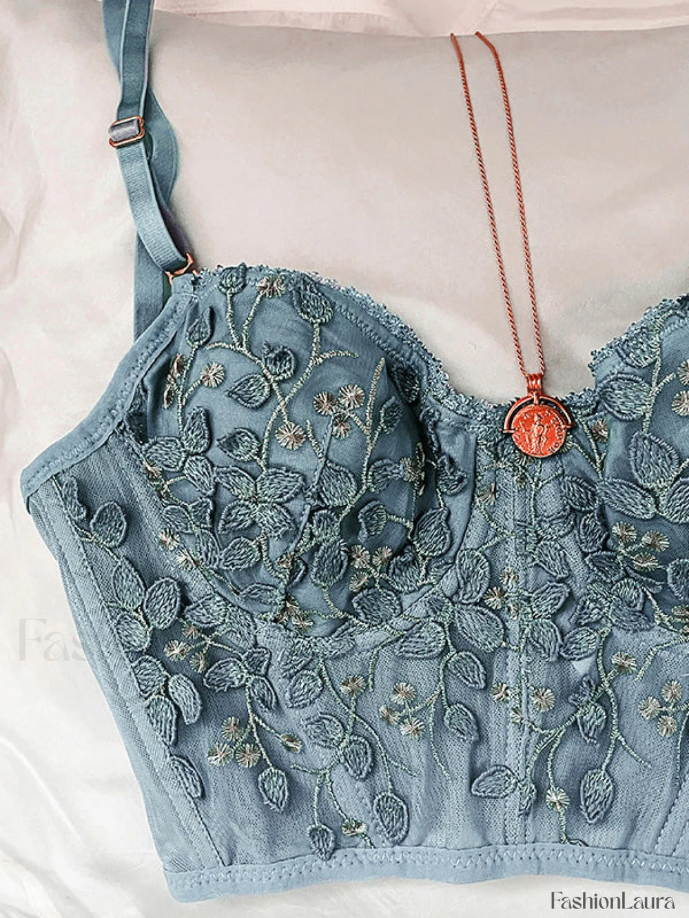 Vintage Lace Embroidery Bustier Corset Top
