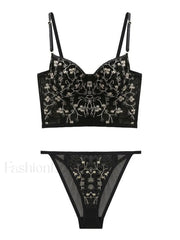 Vintage Lace Embroidery Bustier Corset Top