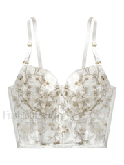 Vintage Lace Embroidery Bustier Corset Top