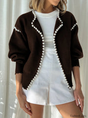 Vintage Pearl Graceful Edge Cardigan Sweaters L