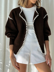 Vintage Pearl Graceful Edge Cardigan Sweaters L