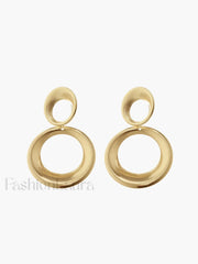 Vintage Round Graceful Bold Pendant Earrings Gold / One Size Earrings