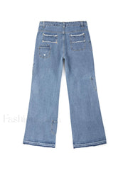 Vintage Star Distressed Cargo Jeans Cargo Jeans