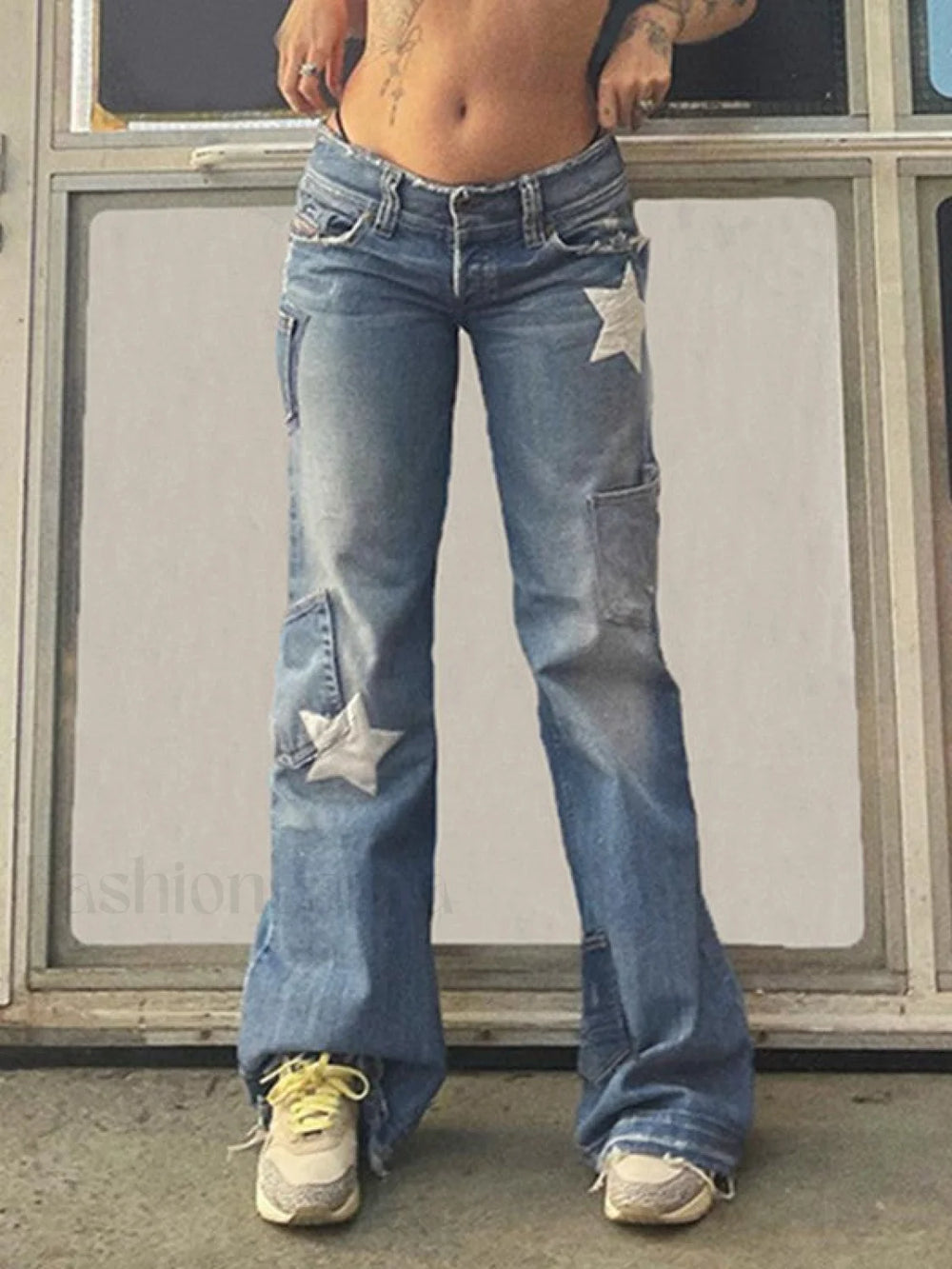 Vintage Star Distressed Cargo Jeans Blue / S Cargo Jeans