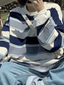 Vintage Striped Pullover Sweatshirt Off White / M Sweatshirts & Hoodies L