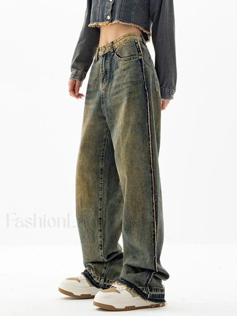 Vintage Wash Distressed Boyfriend Jeans Boyfriend Jeans