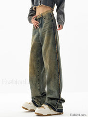 Vintage Wash Distressed Boyfriend Jeans Boyfriend Jeans