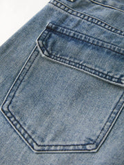 Vintage Wash Distressed Star Patch Boyfriend Jeans Boyfriend Jeans