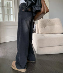 Vintage Wash Graceful Baggy Boyfriend Jeans women clothing