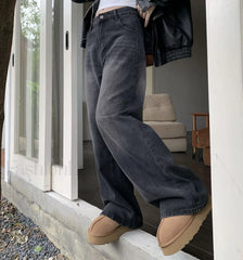 Vintage Wash Graceful Baggy Boyfriend Jeans women clothing