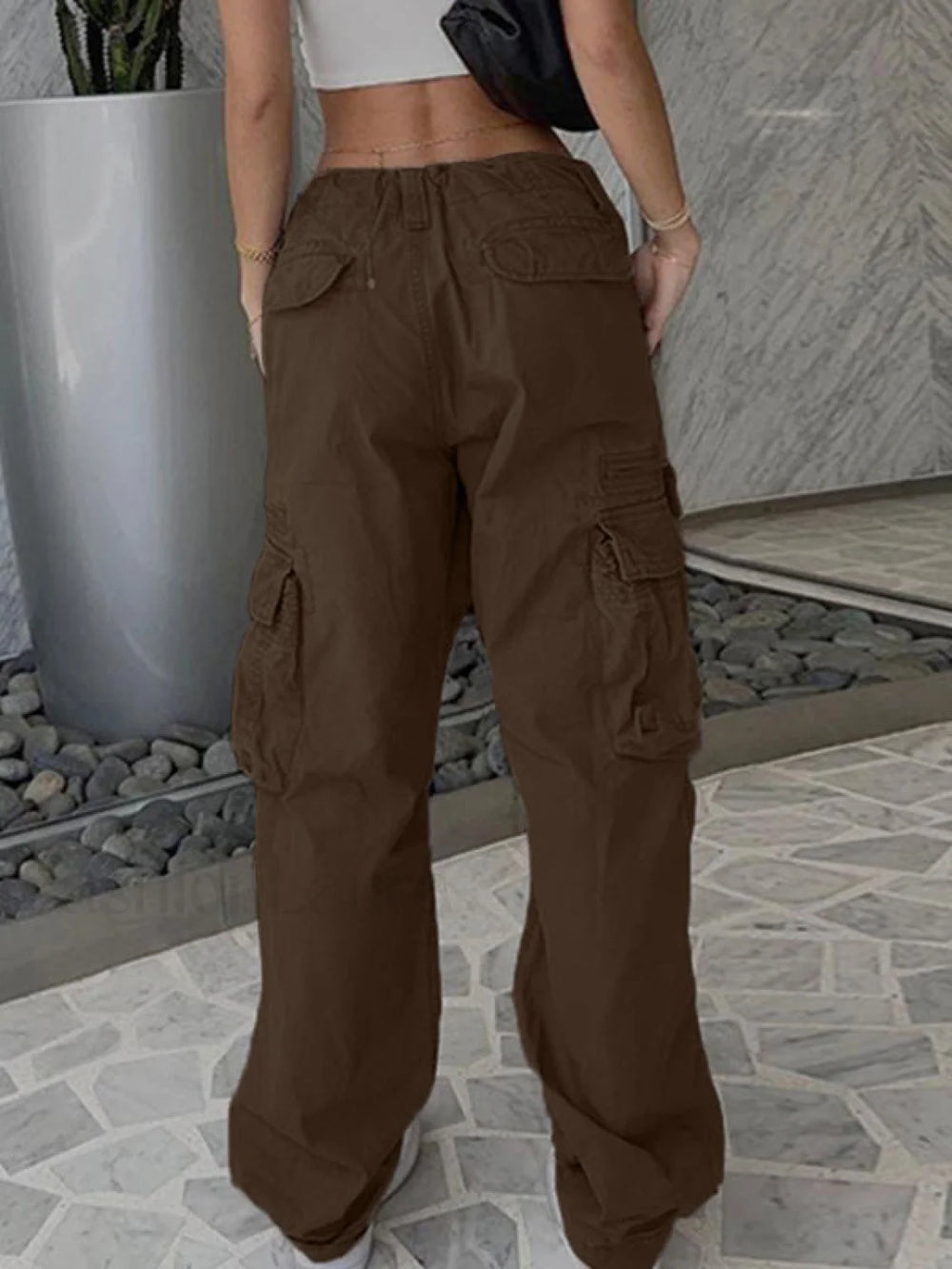 Washed Vintage Baggy Cargo Jeans Brown / XL Cargo Jeans